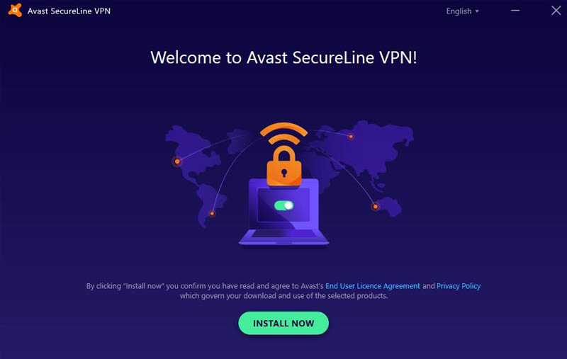 Avast VPN szoftver install manager