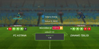 Foci Tippek: FC Astana – Dinamo Tbilisi 2023. július 10. – Bajnokok Ligája