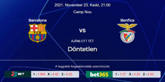 Foci Tippek: FC Barcelona - Benfica 2021. november 23. - Bajnokok Ligája