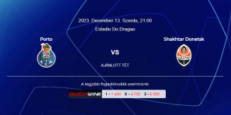 Foci Tippek: FC Porto – Shakhtar Donetsk 2023. december 13. – Bajnokok Ligája