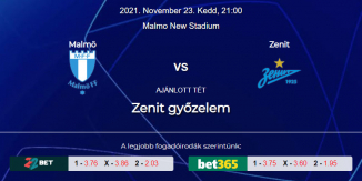 Foci Tippek: Malmö - Zenit 2021. november 23. - Bajnokok Ligája