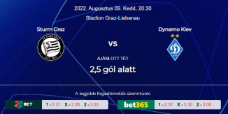 Foci Tippek: Sturm Graz - Dinamo Kijev 2022. augusztus 9. - Bajnokok Ligája