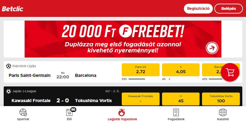 Betclic mobil sportfogadás app