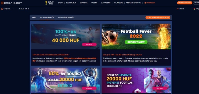 Dreambet sportfogadási promóciók