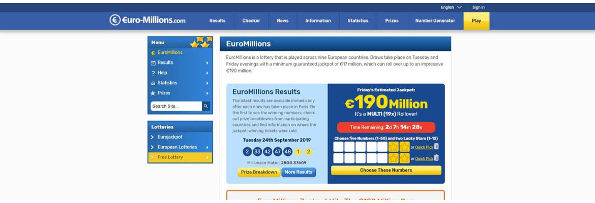 Euromillions főoldal