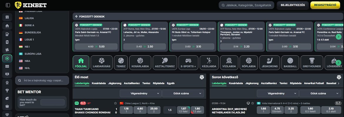 KinBet sportfogadás