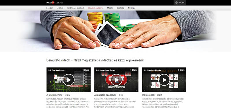 PokerStars online fogadás