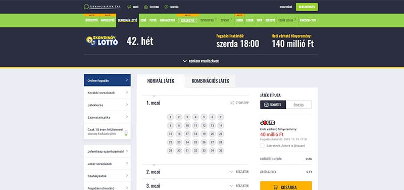 Skandináv lottó online játék