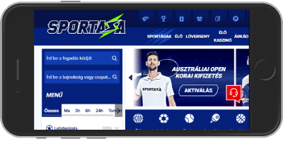 Sportaza sportfogadás szekció mobilon
