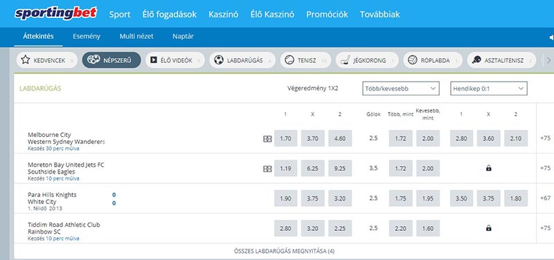 Sportingbet online sportfogadás