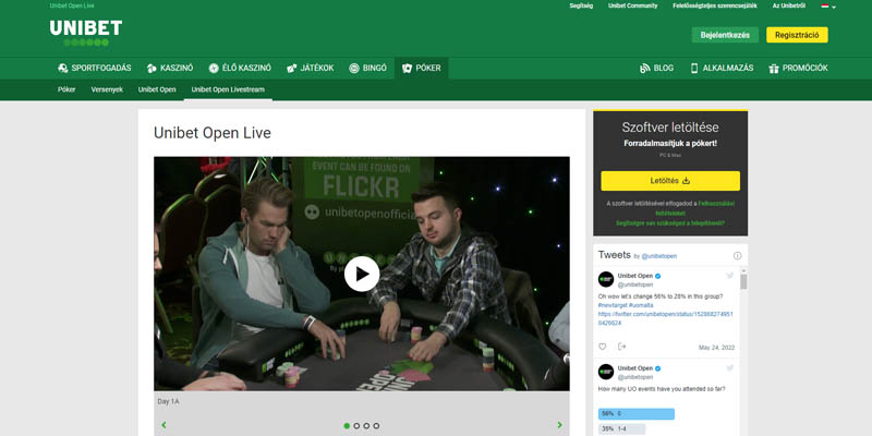 Unibet Open póker live