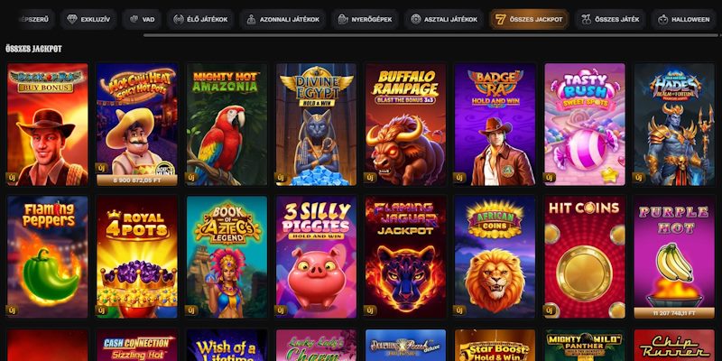 Wildsino kaszinó jackpot játékok