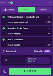 BetPlays fogadószelvény