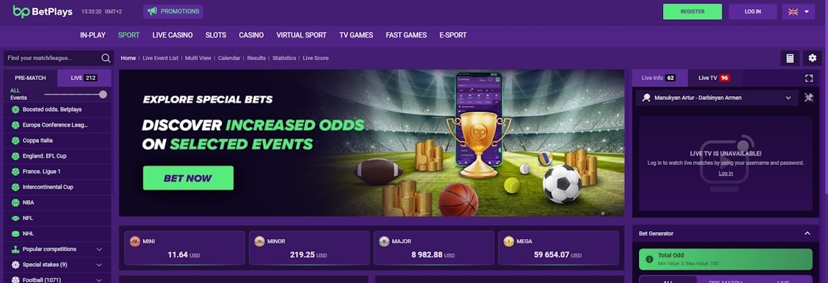 BetPlays sportfogadás