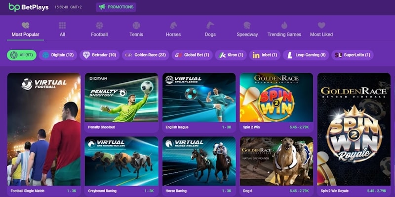 BetPlays virtuális sportok