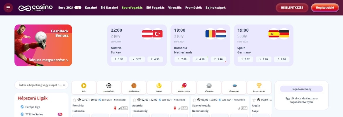 Casino Infinity sportfogadás