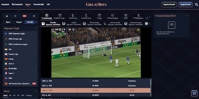 GreatSpin virtuális sportok