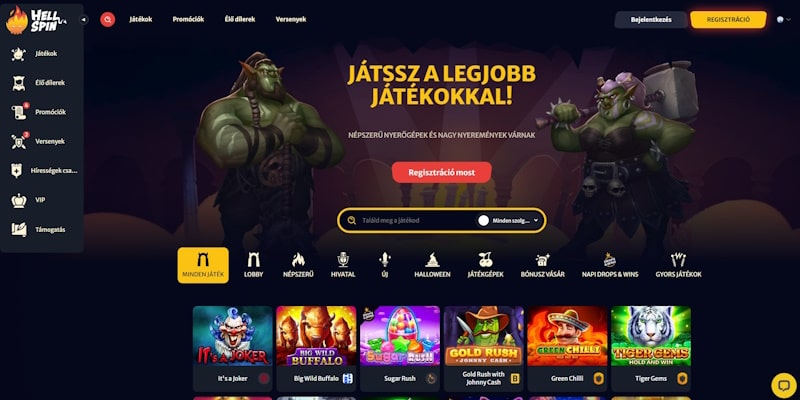 HellSpin kaszinó játékok