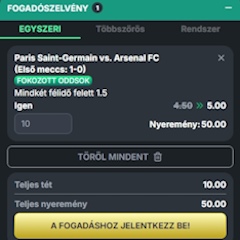 KinBet fogadószelvény