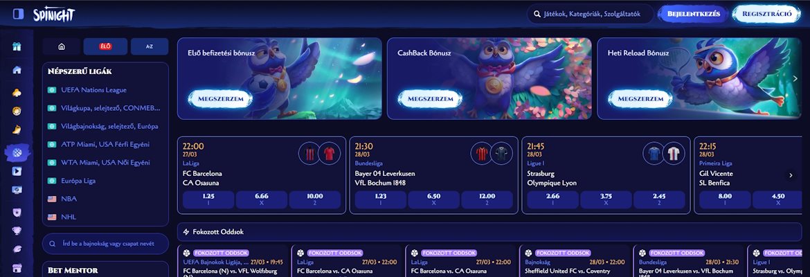 Spinight sportfogadás